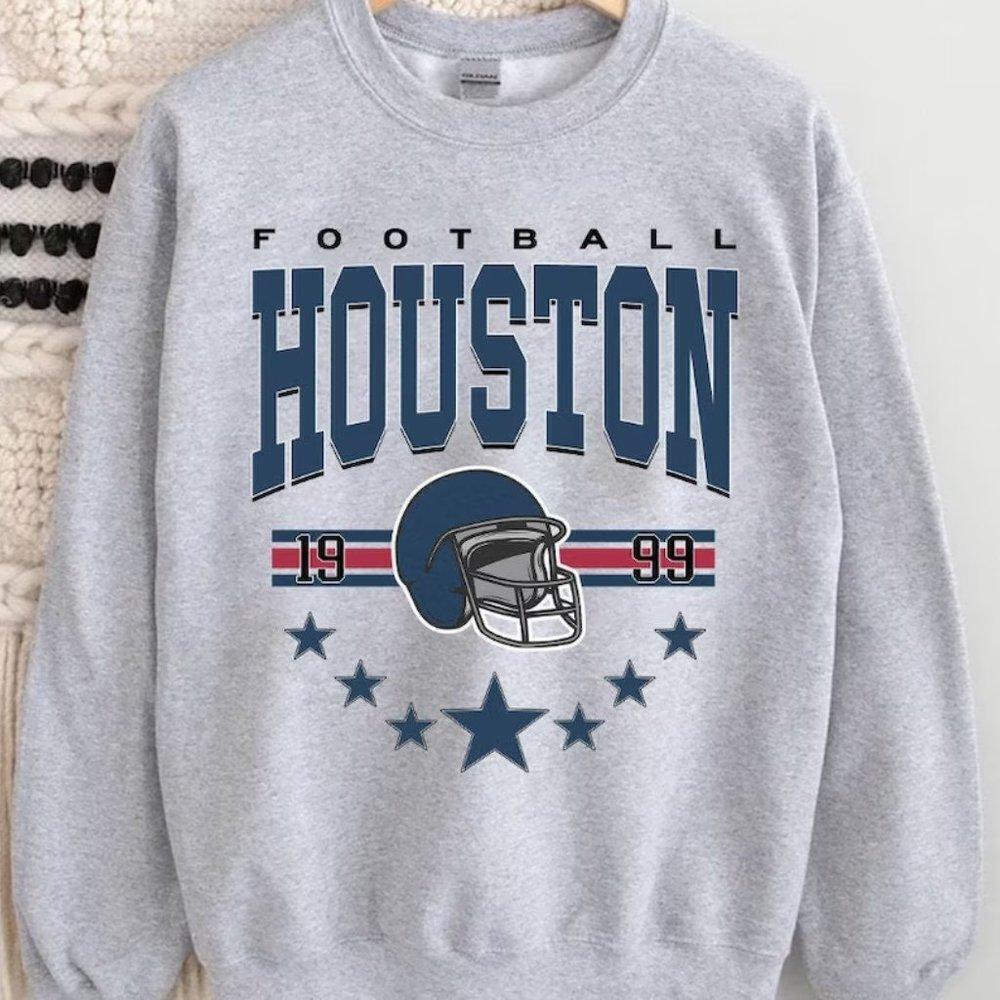 Houston 1999 Vintage Style Football Crewneck Sweatshirt